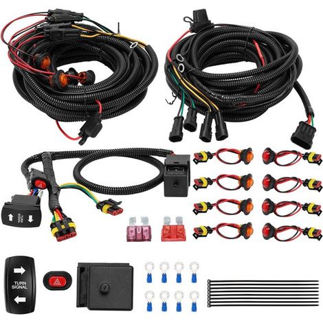 Kit indicatori di direzione per mountain bike, kit universale omologato per strada con interruttore retromarcia/emergenza/indicatore di direzione/interruttore a levetta, pronto per (1/2)
