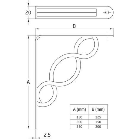 Console D'étagère - Acier Anticorrosion - 250 X 200 Mm - Noir - 1 Pièce (1/3)