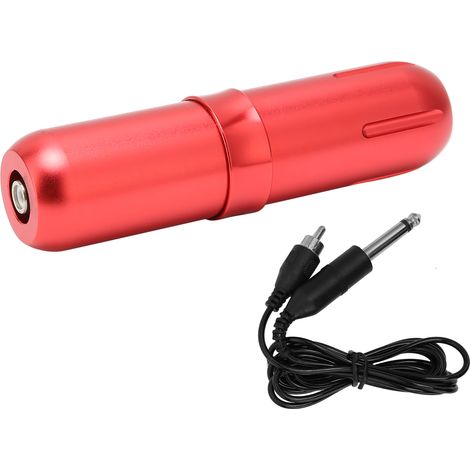 Machine à tatouer rotative rouge avec interface RCA, clip pour câble et doublure. Alliage d'aluminium. (1/5)