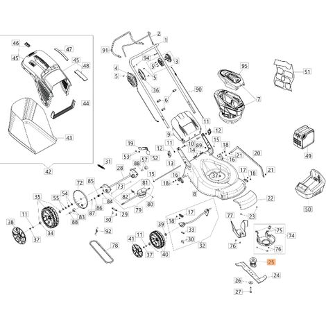 Mozzo portalama tagliaerba modelli Gi44T Gi48T ORIGINALE EMAK 54110011R