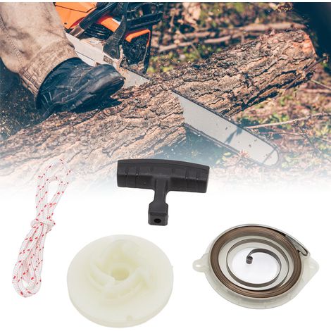 Kit de Démarrage Poulie de Remplacement avec Câble et Ressort pour Husqvarna 445e 450 455 460