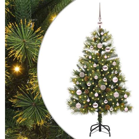 Sapin de Noël artificiel, branches et pommes décoratives flexibles, 120 cm (1/5)