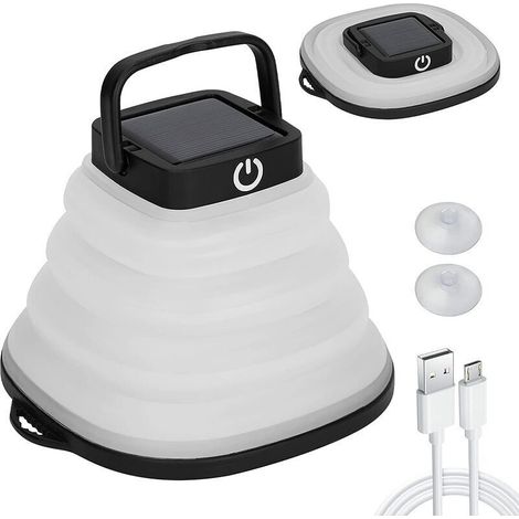 Camping Light Lantern, Lampe LED à énergie solaire Lanterne LED pliable Lampe de camping 3 modes de gradation Lampe de poche Lampe de camping pour camp à la maison Randonnée Pêche Urgences (1/5)