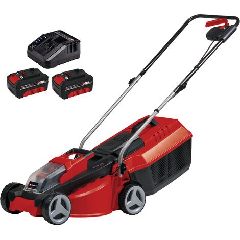Einhell Tondeuse à gazon sans fil GE-CM 18/30 Li Kit (2x3,0Ah) PXC (18 V, Largeur de coupe 30 cm, Surface conseillée 150 m²) Livré avec 2 Batteries 3,0 Ah et Chargeur (1/5)
