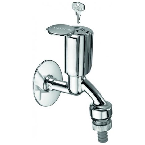 SECUR RV, vanne de sortie RB, à clé identique, rebord de 1/2 po, chromée