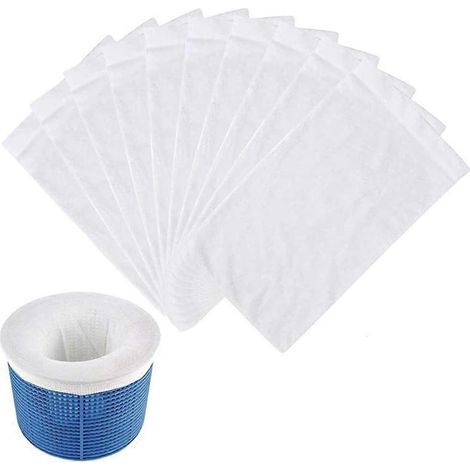 Lot de 10 chaussettes filtrantes pour écumoire de piscine, chaussettes en nylon à mailles ultra-fines et résistantes pour panier et filtre, écumoire, capture les feuilles mortes et les insectes (1/5)