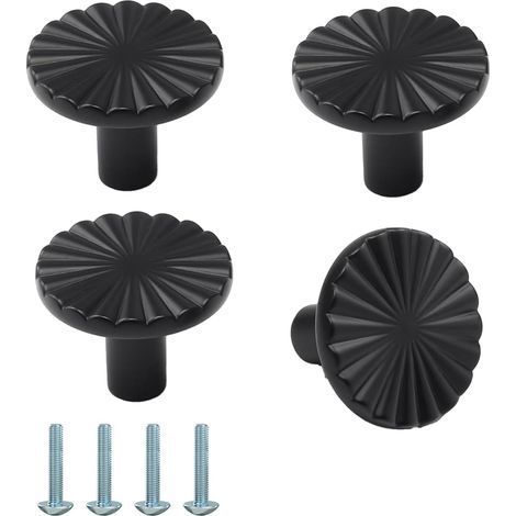 Stück Türknöpfe, runder Schrankknopf aus Zinklegierung, runder Einloch-Griffknopf, schwarze Möbelknöpfe mit Schrauben, für Badezimmer, Schrank, Schublade, Kommode