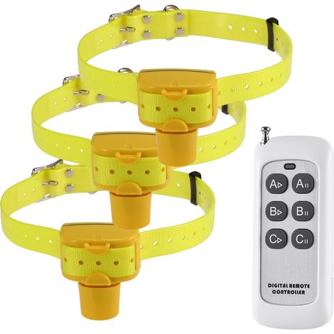 Collier de dressage pour chien avec télécommande, portée efficace 1000 m, maximum 100 décibels, étanche, interrupteur magnétique, convient aux petits, moyens et grands chiens, jaune (1/5)