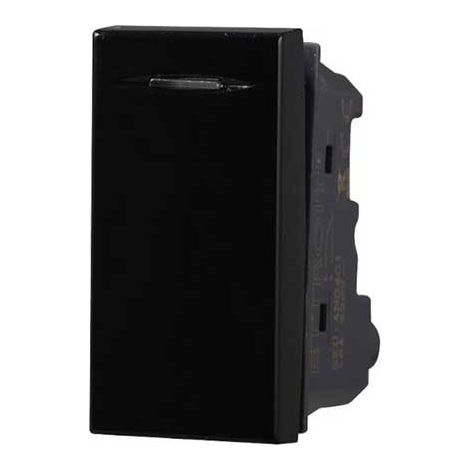 Interrupteur 1P 16A compatible Bticino Axolute couleur noir Ettroit AN0401