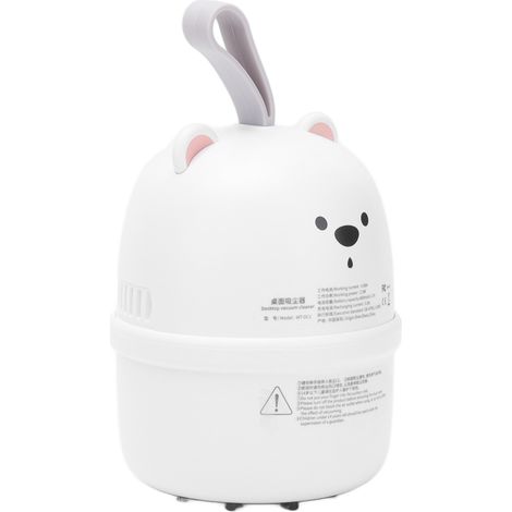 Aspirateur de Bureau Mini USB Rechargeable pour Enfants Portable en Forme d'Ours Blanc (1/5)