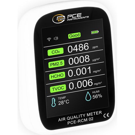 Feinstaub-Messgerät PCE Instruments PCE-RCM 02 Luftfeuchtigkeit, Temperatur, Feinstaub, Luftpartikel