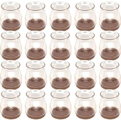 20x Embout feutre pied 18-28mm en élastomère pour mobilier Meuble Chaise Table Pied Tampon Protection parquet Anti-rayures Anti-bruit