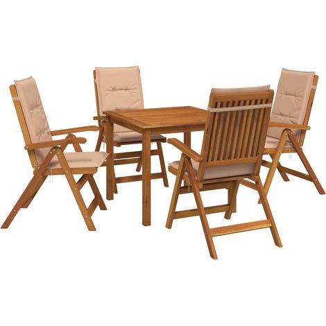 Set da pranzo da giardino 5 pezzi 4-Posti Beige vidaXL (1/5)