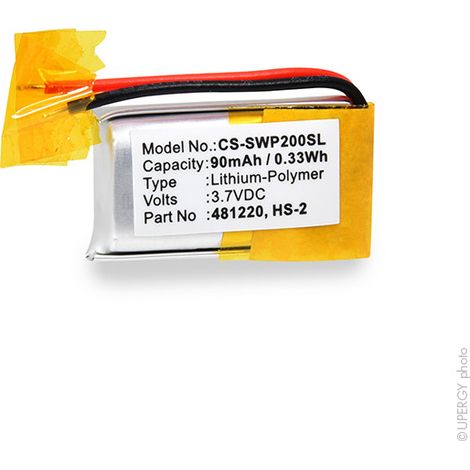 NX - Batterie casque audio 3.7V 90mAh - 481220B481220HS-2AHB601218LIS1611HNP (1/2)