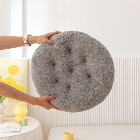 Cojín de asiento de felpa corta, suave y cómodo, redondo, ideal para comedor, oficina, silla de jardín o silla de interior y exterior.