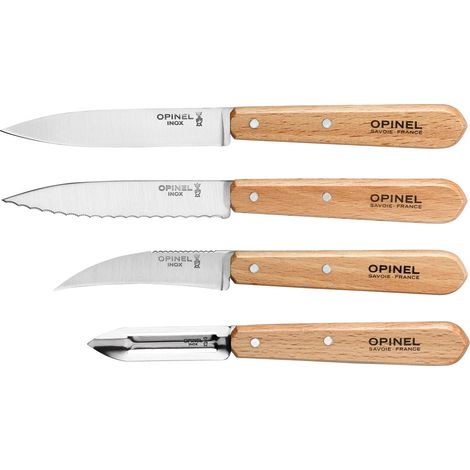 OPINEL Coffret de 4 couteaux de cuisine - Naturel Hêtre Les Essentiels (1/6)