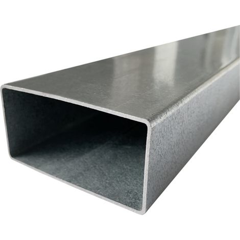 Signaletique.Biz France – Poteau acier galvanisé 80x40mm – Résistance à la corrosion – Pour panneaux de signalisation – Livré avec obturateur en plastique noir