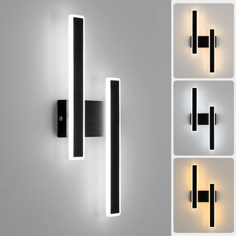 Applique Murale Intérieure LED 32W 4000LM, Lampe Murale Moderne 3 Températures de Couleur 3000K/4500K/6500K, Luminaire Mural en Acrylique pour Chambre, Salon, Couloir, Escalier