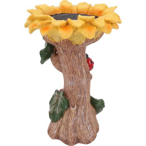 Bain d'oiseaux tournesol en résine résistante aux intempéries, grande capacité, magnifique mangeoire pour le jardin (1/5)
