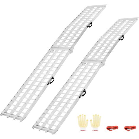 Mophorn Aluminium-Rampen, 2000 lbs Tragkraft, 2-teilig, strapazierfähig, mit breiterer Oberfläche, universelle, stabile Rampen mit Griffen für ATV, UTV, Motorrad, Elektrofahrrad