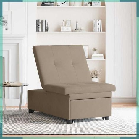 42008607 Canapé-lit escamotable Taupe 194 x 67 x 82 cm Microfibre (1/5)
