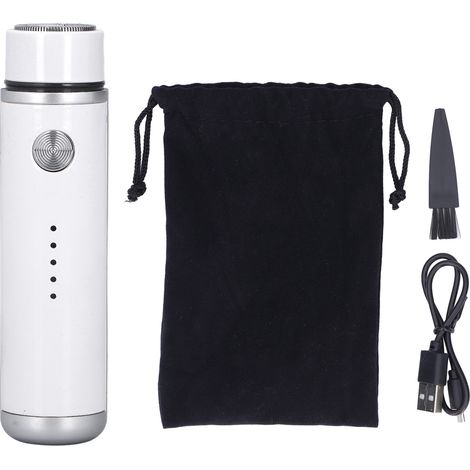 Rasoir Électrique Portable Mini Rechargeable USB pour Hommes et Femmes - Idéal Voyage - Blanc (1/5)
