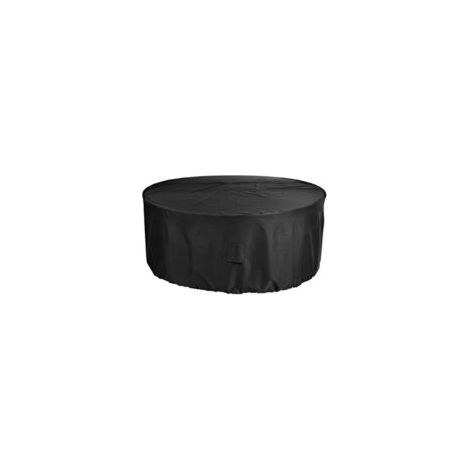 Funda redonda para muebles, a prueba de polvo e impermeable, funda para mesa redonda de jardín, funda protectora para muebles, tejido Oxford 210D (negro 18595) - Crezuo