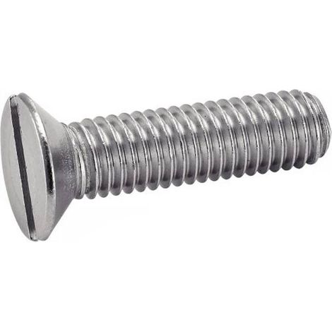 100 Vis à Métaux Tête Fraisée Fendue 8 x 35 mm - DIN 963 - ISO 2009 - NFE25-123 - UNI 6109 - Inox A2 - D-Work