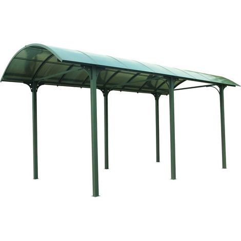 tettoia auto singola habrita "car 3676 alcc t" in alluminio e policarbonato antracite 359x762x360 cm (1/10)