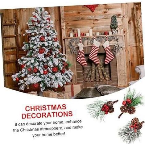 Accessoires de décoration - - Pendentif pomme de pin rouge - 30PCS - Thème Noël - Intérieur (1/4)