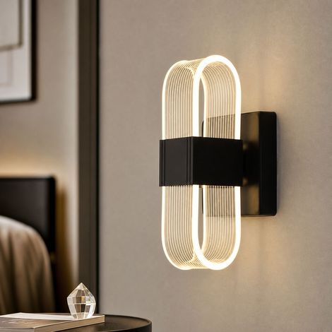 Applique murale LED 12W design moderne avec cristaux K9 et abat-jour en acrylique à pois, éclairage tricolore 3000K-6000K (1/5)