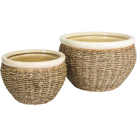 Seagrass Pot Cover Nested (Set of 2) - Natural