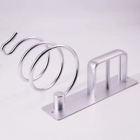 Punchless Hair Dryer Holder Storage Rack Hair Dryer Holder Hair Dryer Holder Silver Bathroom Accessories (1/3)