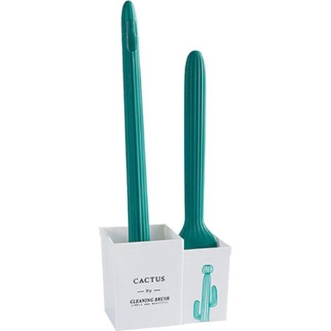 Brosse WC murale Nordic Cactus, ensemble brosse et support, manche long avec base et brosse nettoyante aromatique-AquaForge (1/5)