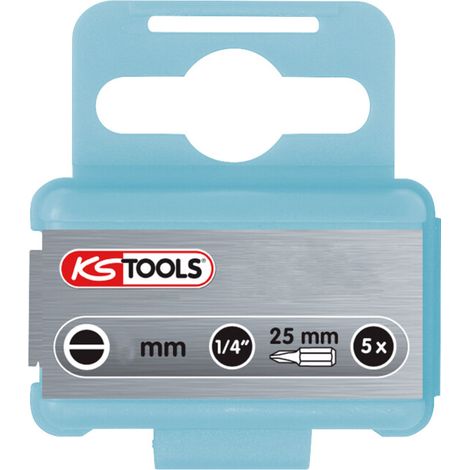 1/4" Embouts EDELSTAHL, pack de 5, fente, 25mm, 6,5mm 5 pièces (1/2)