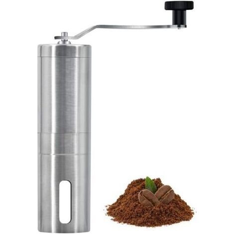 Molinillo de café manual, molinillo de café portátil con perilla ajustable, molinillo de café de cerámica y acero inoxidable para cocina y senderismo. (1/5)