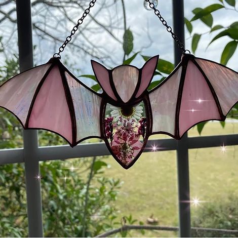 Suncatcher - Suspendu Fenêtre Acrylique Forme Chauve-Souris - Décoration Halloween Intérieur Extérieur - 20 x 9 cm - 1 Pièce (1/3)