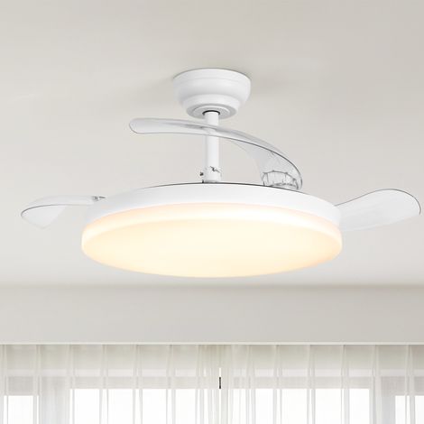 Parrot Uncle Deckenventilator mit Licht Ø106 cm, ausklappbare Flügel, leiser 36 W DC-Motor, 6 Geschwindigkeiten, Sommer-/Winterfunktion, Fernbedienung & Timer, Weiß
