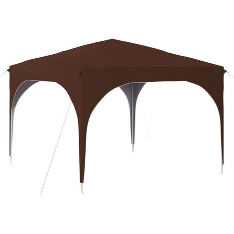 Tente de réception portable marron, dimensions : 290 x 290 x 245 cm (1/5)