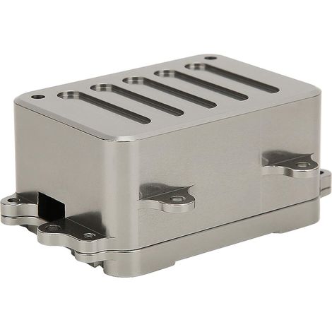 Pièce de Mise à Niveau de Boîte de Réception en Métal pour Voiture sur Chenilles SCX10 1/10 RC, Durable et Pratique pour L'installation, Légère et Protection Fiable (1/4)