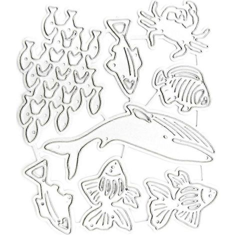 Fisch-Stanzformen für Kartenbasteln, Familienangel-Stanzformen, DIY-Scrapbooking-Dekoration