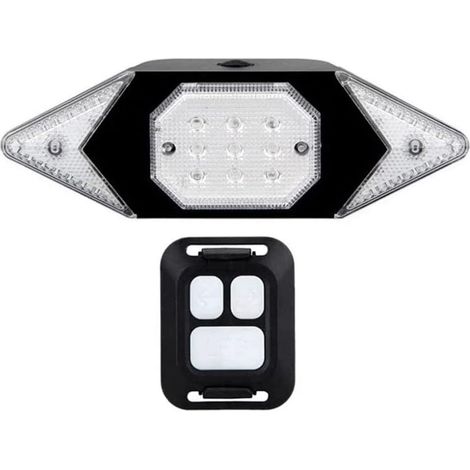 Clignotant Velo, Feux arrière étanche, Noir, télécommande sans Fil, Rechargeable USB, 5 Modes d'éclairages, LED, Facile à Installer, indiquez Votre Direction à Tout Moment (1/5)