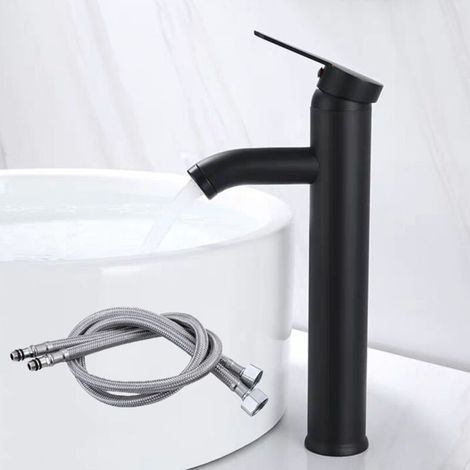 Grand robinet de salle de bain chaude et froide de la salle de bain Cold Surface Dragon Special Head Special Myled Water Robinet mélangé robinet de salle de bain noir (1/5)