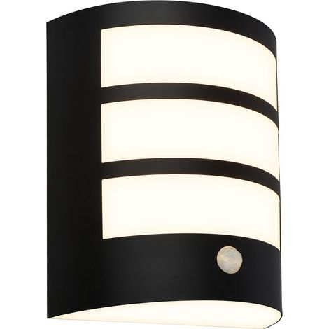 Briloner LED Lampe murale batterie, détecteur de mouvement, capteur crépusculaire, noir, dimensions : 18 x 15 x 7 cm