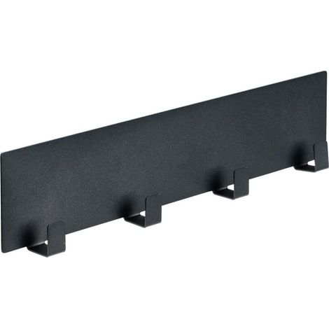 Barre à Crochets magnétique Noire, Accessoire Black Outdoor Kitchen, 4 Crochets pour Suspendre torchons & ustensiles, Fixation Rapide sans perçage sur Surfaces métalliques, 30 x 6,5 x 2 cm