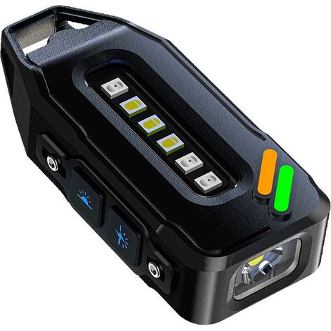 Mini lampe torche porte-clés 700 lumens rechargeable USB C petite lampe de poche EDC super lumineuse, lampe de poche étanche avec 9 modes, base de lampe de poche magnétique à clipser et [Classe énergé