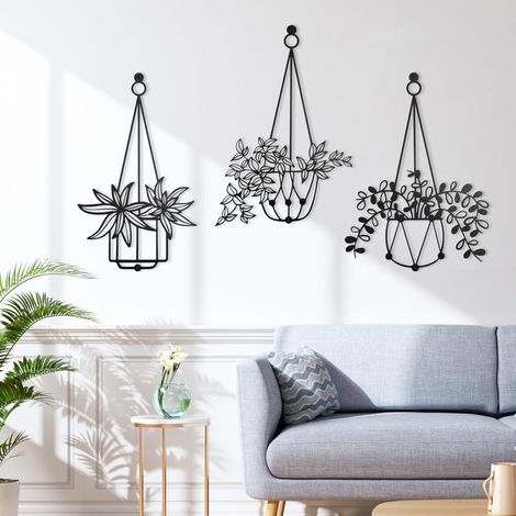 Lot de 3 décorations murales en Forme de Fleurs Noires (1/5)