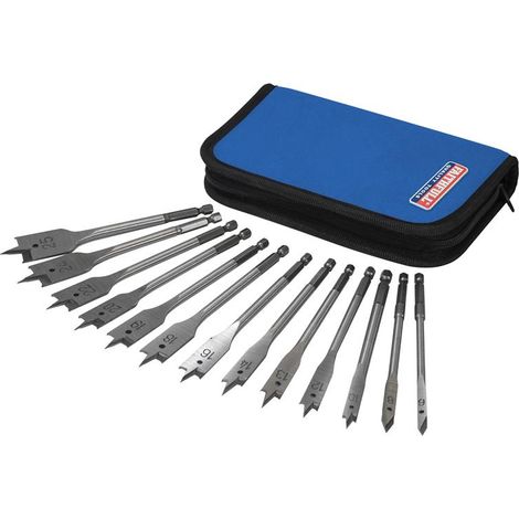 Faithfull 13-Piece Flat Bit Set for Drilling and Woodworking - Model FAIFBSET13E