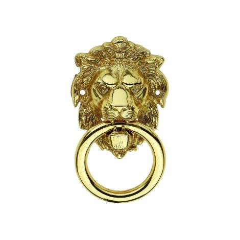 Ouvre&Déco – Heurtoir de porte d'entrée LION Laiton poli titane (1/2)