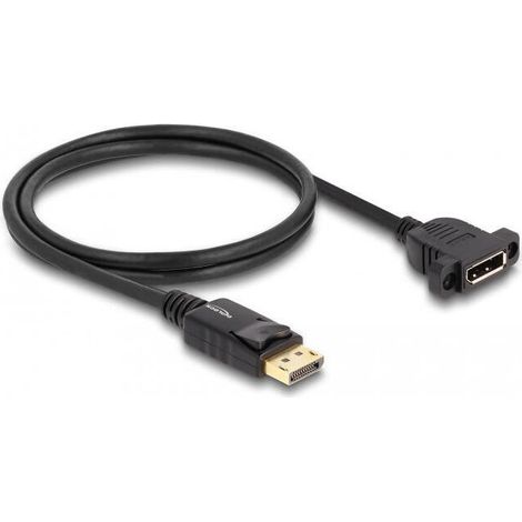 Delock cable displayport 1.4 8k 30 hz macho a hembra 1m negro